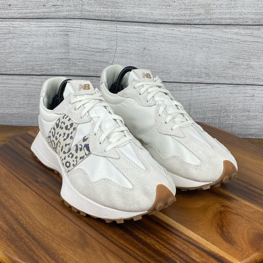 New Balance 327 Sea Salt Leopard Print Sneakers WS327PJ Women’s Shoe Size 11.5 - Picture 3 of 12